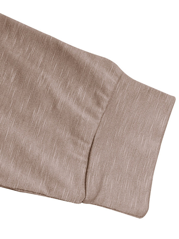 T-shirt de sport à manches longues pour homme, col Henry 