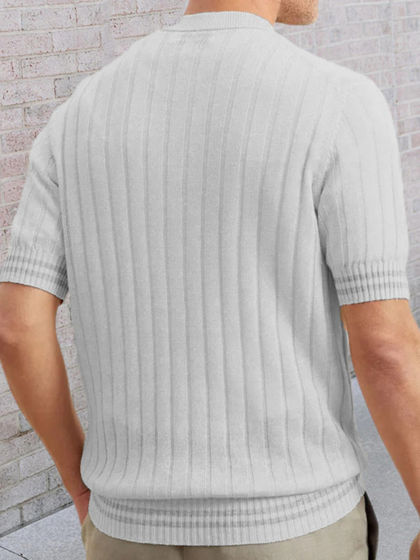 Herren-POLO-Shirt zum kurzärmligen Slim-Pullover umfunktioniert 