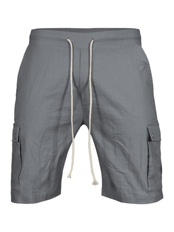 Lässige Herren-Shorts mit schmalem Kordelzug, dünne Viertelhose, Cargo-Shorts 