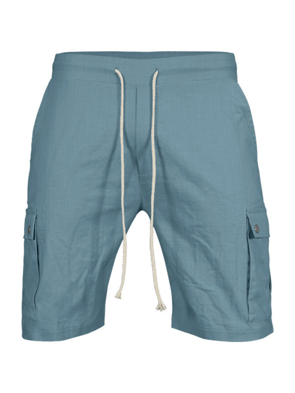 Lässige Herren-Shorts mit schmalem Kordelzug, dünne Viertelhose, Cargo-Shorts 