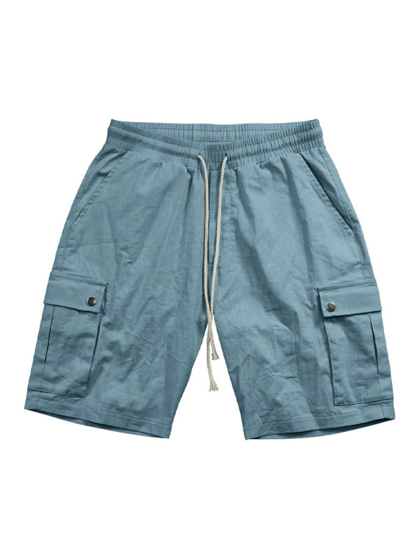 Lässige Herren-Shorts mit schmalem Kordelzug, dünne Viertelhose, Cargo-Shorts 