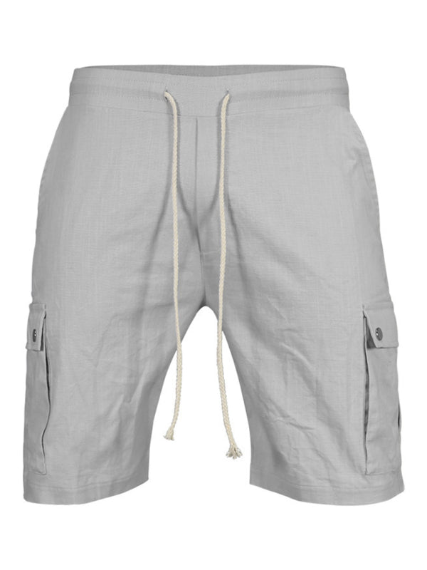 Lässige Herren-Shorts mit schmalem Kordelzug, dünne Viertelhose, Cargo-Shorts 