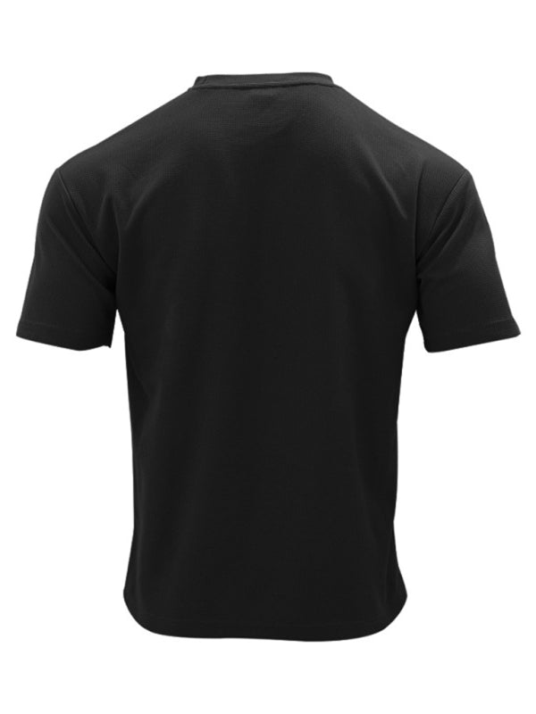 Ensemble short et manches courtes décontracté pour homme, couleur unie 