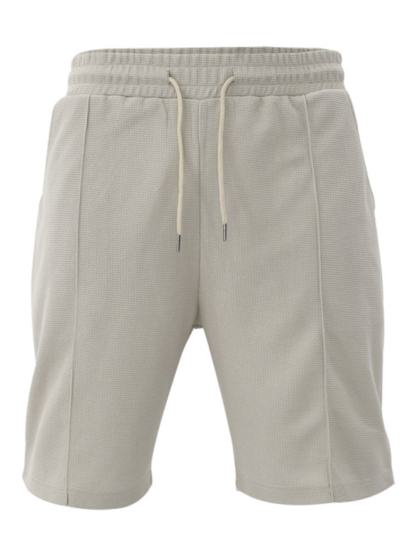 Ensemble short et manches courtes décontracté pour homme, couleur unie 