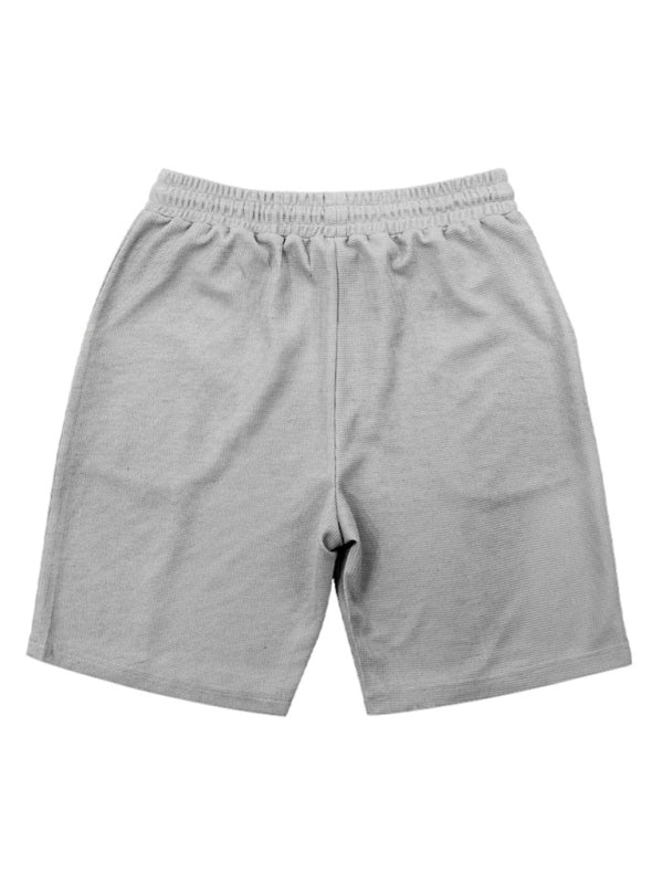 Ensemble short et manches courtes décontracté pour homme, couleur unie 