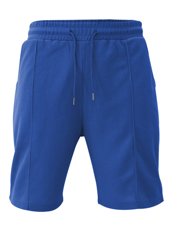 Ensemble short et manches courtes décontracté pour homme, couleur unie 