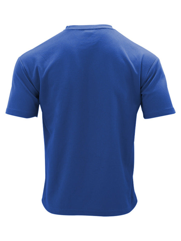 Ensemble short et manches courtes décontracté pour homme, couleur unie 