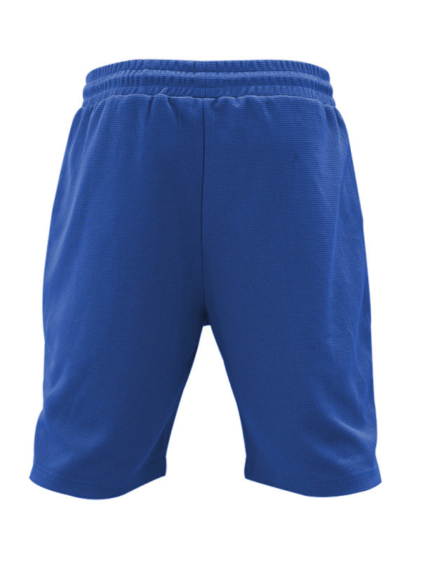 Ensemble short et manches courtes décontracté pour homme, couleur unie 