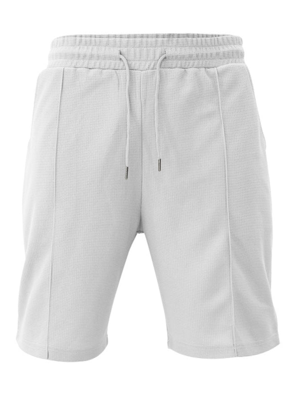 Ensemble short et manches courtes décontracté pour homme, couleur unie 