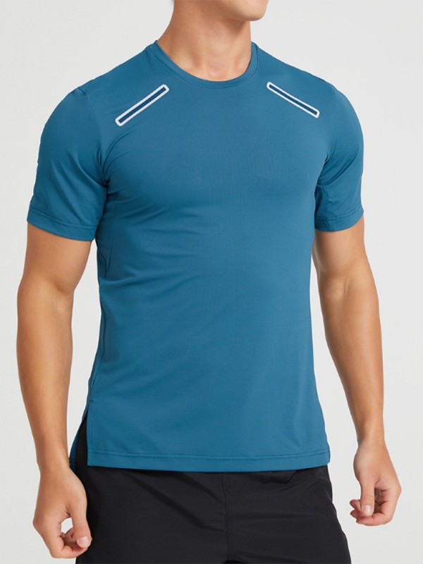 Men's sports outdoor fitness breathable stretch short-sleeved T-shirt