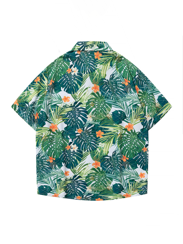 Chemise de plage pour hommes, imprimé vacances hawaïennes, chemise à manches courtes 