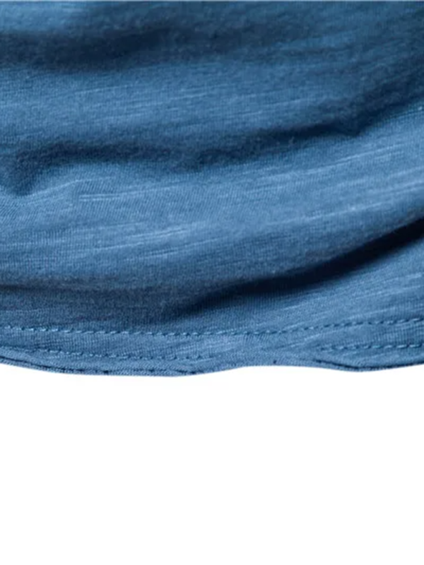 T-shirt à manches courtes et col rond en coton flammé uni pour homme 