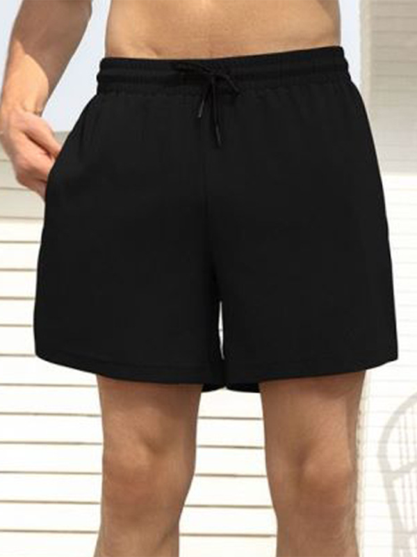 Short de sport décontracté pour homme, short de course, short tissé double couche doublé à séchage rapide 