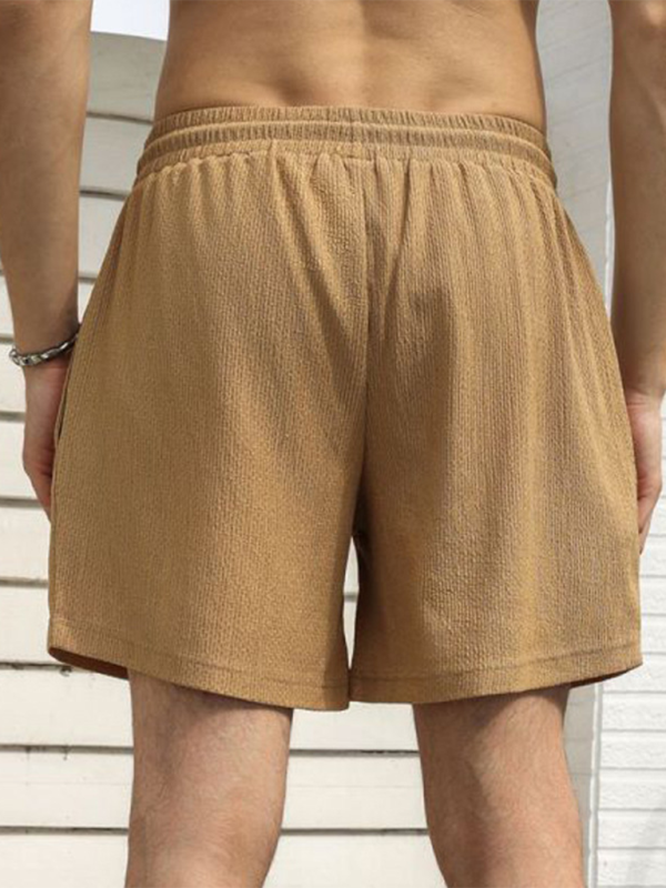 Short de sport décontracté pour homme, short de course, short tissé double couche doublé à séchage rapide 