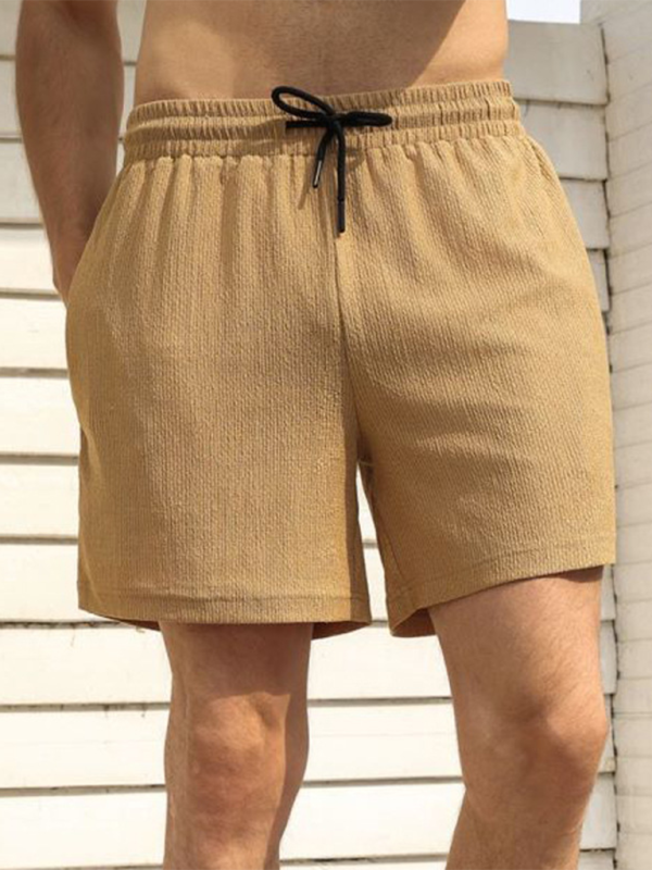 Short de sport décontracté pour homme, short de course, short tissé double couche doublé à séchage rapide 