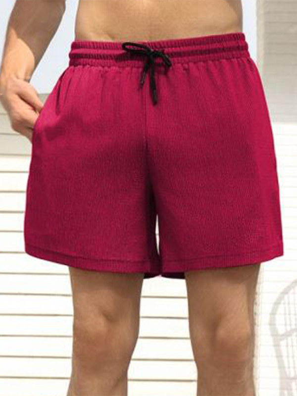 Short de sport décontracté pour homme, short de course, short tissé double couche doublé à séchage rapide 