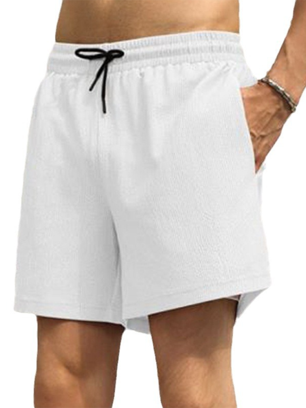 Short de sport décontracté pour homme, short de course, short tissé double couche doublé à séchage rapide 