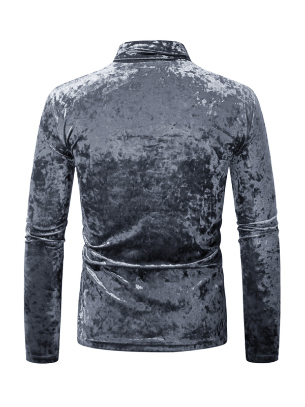 T-shirt neuf à manches longues, col montant et bas en daim. 