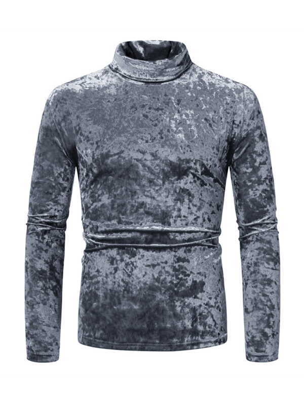 T-shirt neuf à manches longues, col montant et bas en daim. 