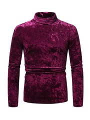 T-shirt neuf à manches longues, col montant et bas en daim. 