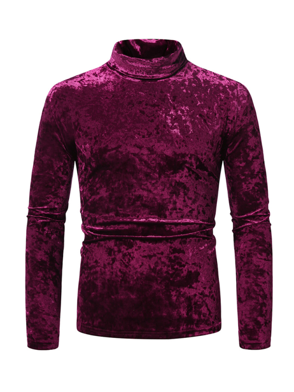 T-shirt neuf à manches longues, col montant et bas en daim. 