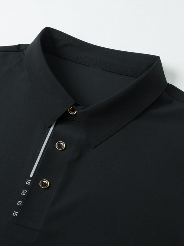 Polo homme à manches courtes en soie glacée, très élastique et non marquant 