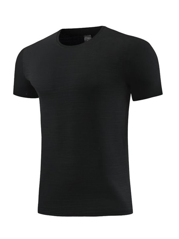 T-shirt de sport pour homme, en soie glacée, à séchage rapide, col rond et manches courtes 