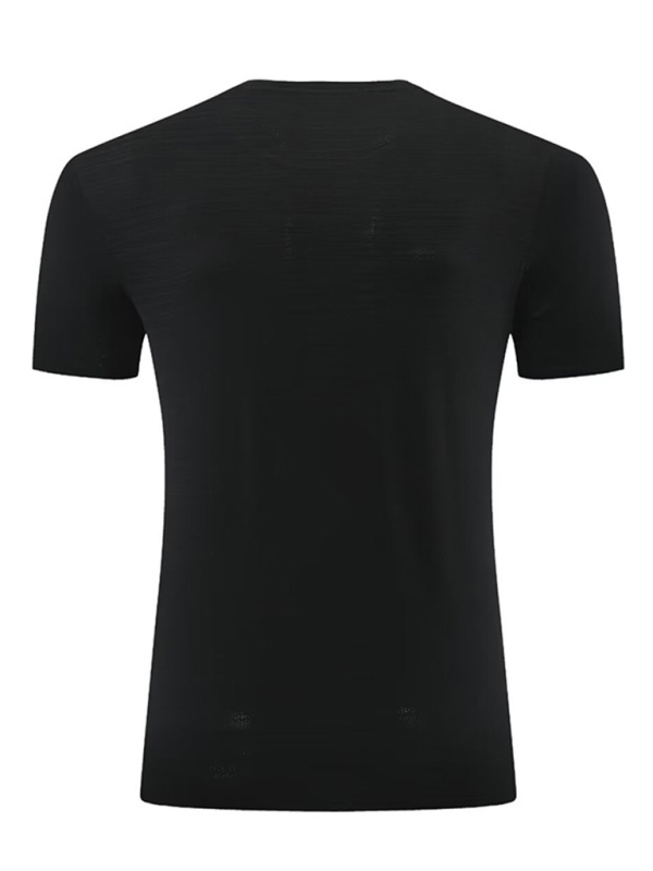 T-shirt de sport pour homme, en soie glacée, à séchage rapide, col rond et manches courtes 