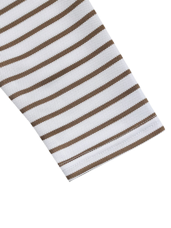 Langärmliges Henley-Shirt, lässiges Henley-T-Shirt mit horizontalen Streifen 