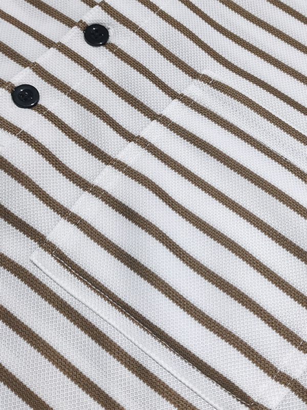 Langärmliges Henley-Shirt, lässiges Henley-T-Shirt mit horizontalen Streifen 