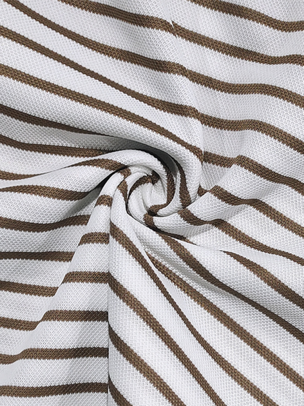 Langärmliges Henley-Shirt, lässiges Henley-T-Shirt mit horizontalen Streifen 