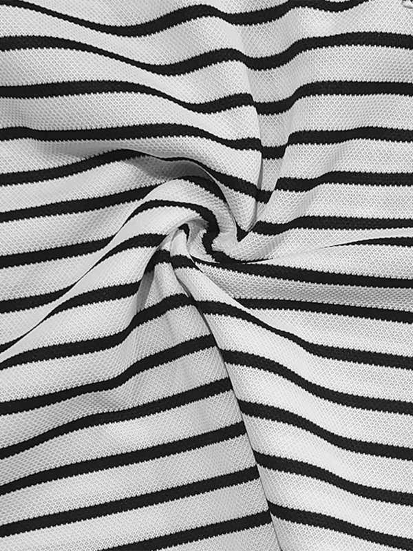 Langärmliges Henley-Shirt, lässiges Henley-T-Shirt mit horizontalen Streifen 