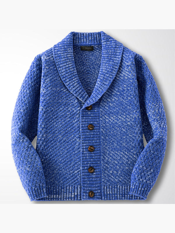 Men's autumn and winter long-sleeved thick needle sweater sweater Lapel men's jacket