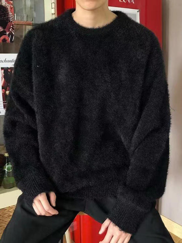 Lockerer Herrenpullover mit Rundhalsausschnitt 