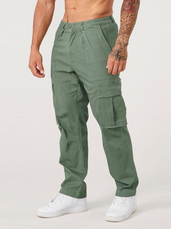 New large pocket work trousers casual sports loose straight pants
