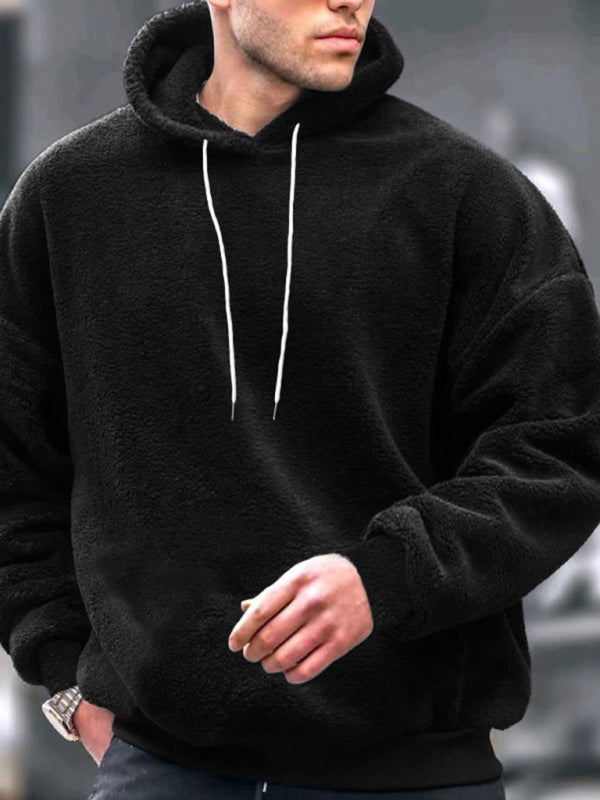 Men's casual personality fashion sweatshirt coral fleece jacket