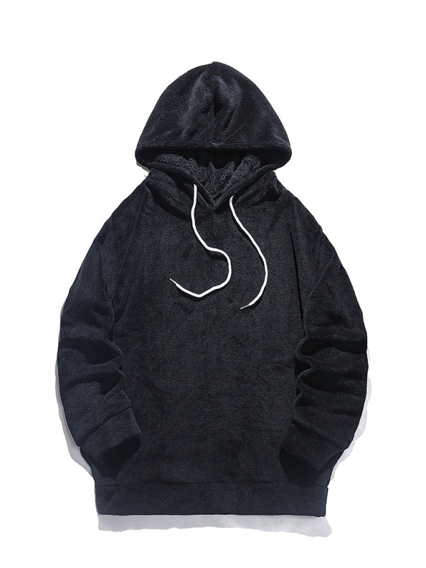 Sweat-shirt décontracté pour homme, veste polaire corail 