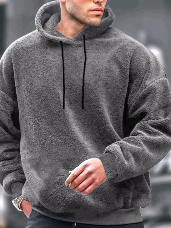 Sweat-shirt décontracté pour homme, veste polaire corail 