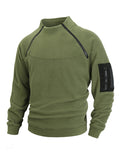 Men's casual stand collar long sleeve pullover coral fleece jacket
