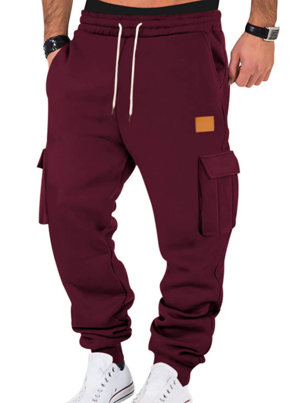 Men's casual sports multi-pocket workwear sweatpants – detail view