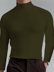Herren-Langarmshirt mit Rollkragen 