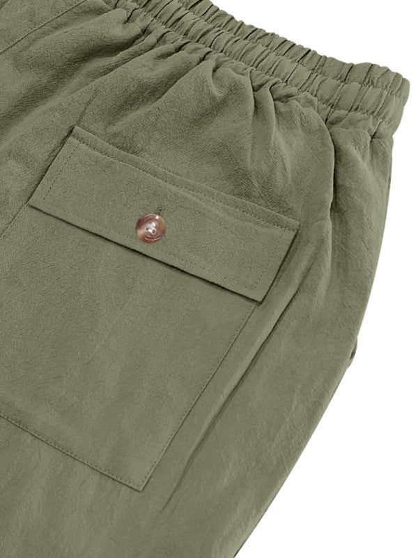 Relaxed fit linen trousers – hem detail