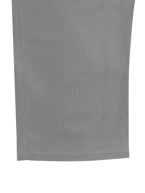 Lässige, atmungsaktive Leinenhose mit weitem Bein, geeignet für Strand und Sport in allen vier Jahreszeiten. 