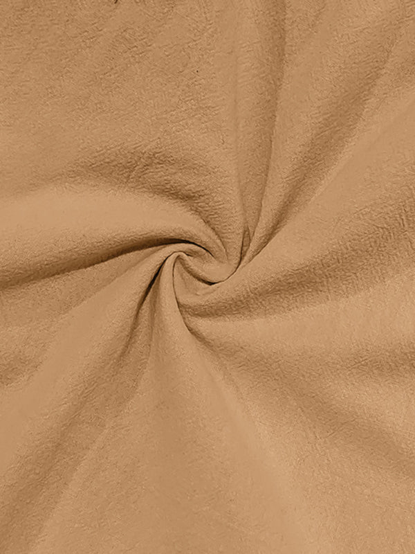 Pantalon de sport décontracté en lin pour homme, avec revers et poches multiples, idéal pour les activités de plein air. 