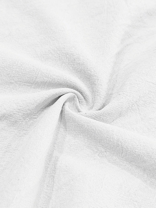 Men's Casual Sleeveless Waistcoat Shirt Linen Hooded Solid Color Breathable Loose Top