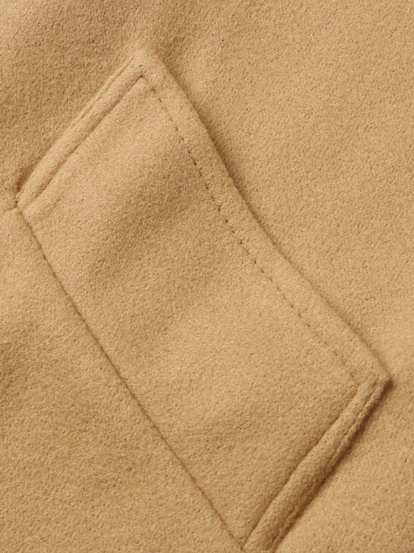 Manteau en tweed à revers et ceinture cintrée pour femme 