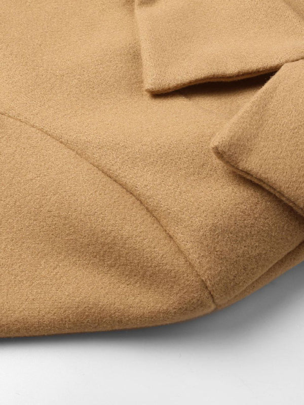 Manteau en tweed à revers et ceinture cintrée pour femme 