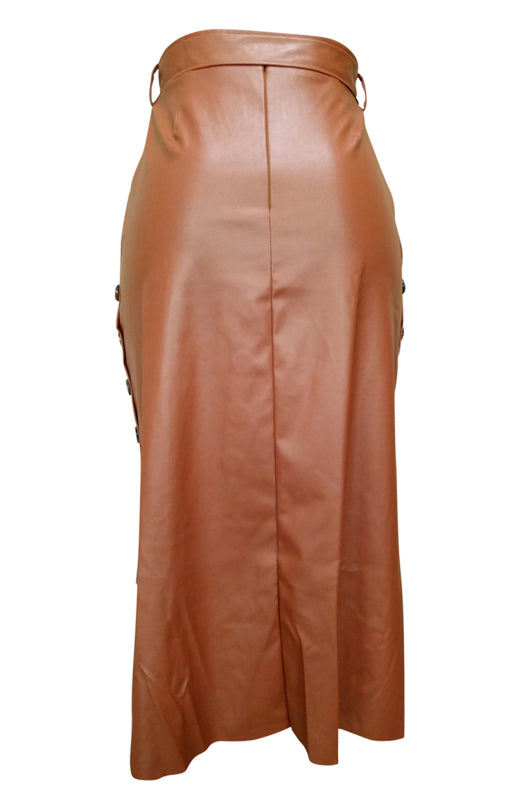 Jupe fendue mi-longue et moulante pour femme, style décontracté. 