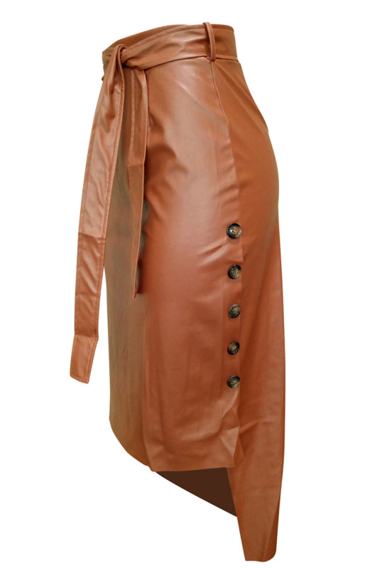 Jupe fendue mi-longue et moulante pour femme, style décontracté. 