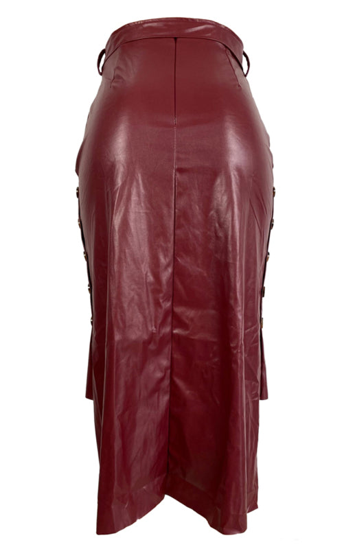 Jupe fendue mi-longue et moulante pour femme, style décontracté. 
